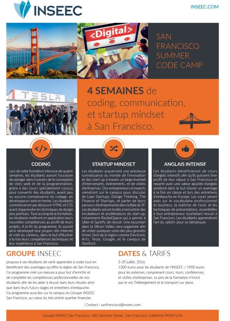San Francisco Summer Code Camp | CREA - OMNES Education